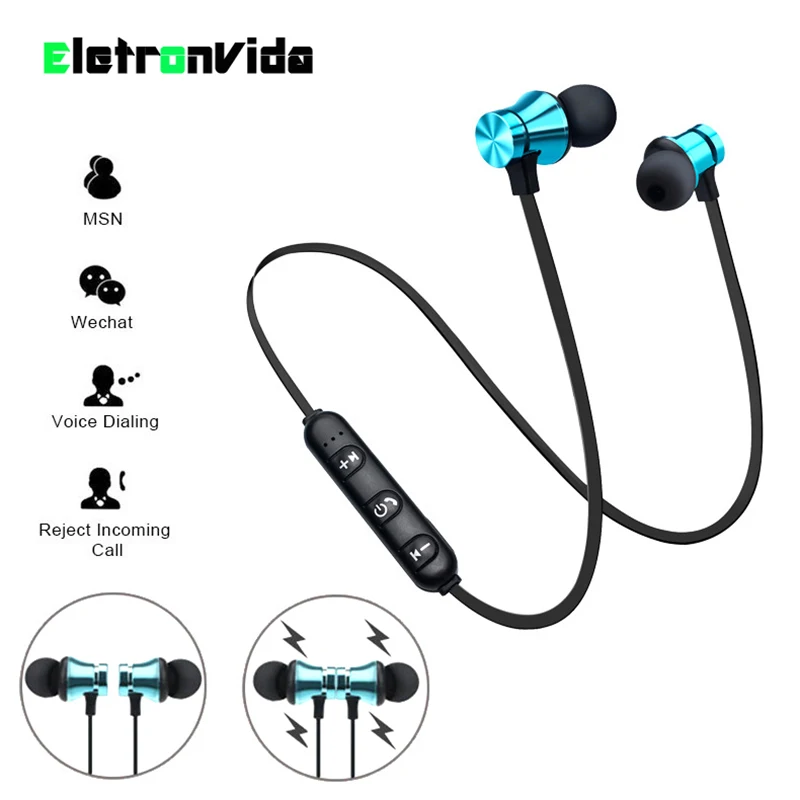 Магнитные наушники Bluetooth водонепроницаемые спортивные 4 2 со встроенным