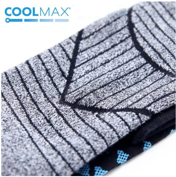 Для мужчин до колена длинные сжатия из дышащего материала Coolmax производительность и надписью Keep Cool, быстро сохнут, махровые подушки Баскетбол Бег Спорт на открытом воздухе Носки