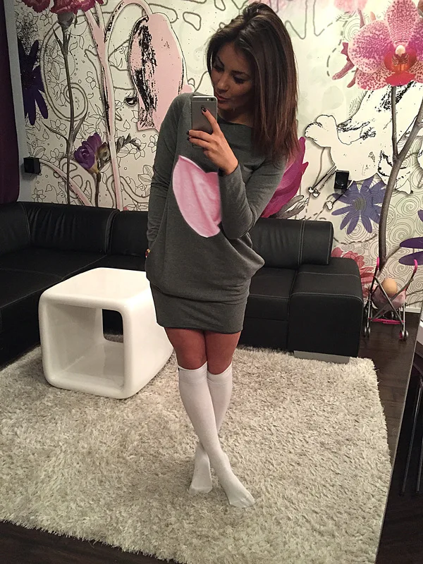 2018 женское платье с сердечками мини Толстовка Женская куртка длинным рукавом и