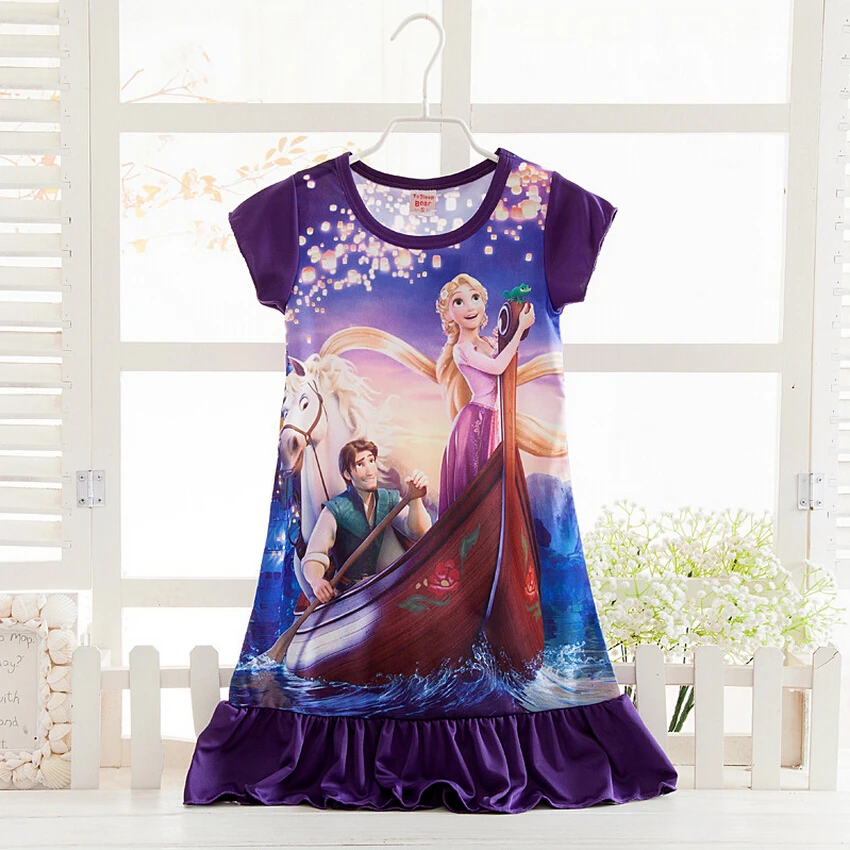 Повседневное платье для девочек ночная рубашка принцессы Эльзы Анны Золушки