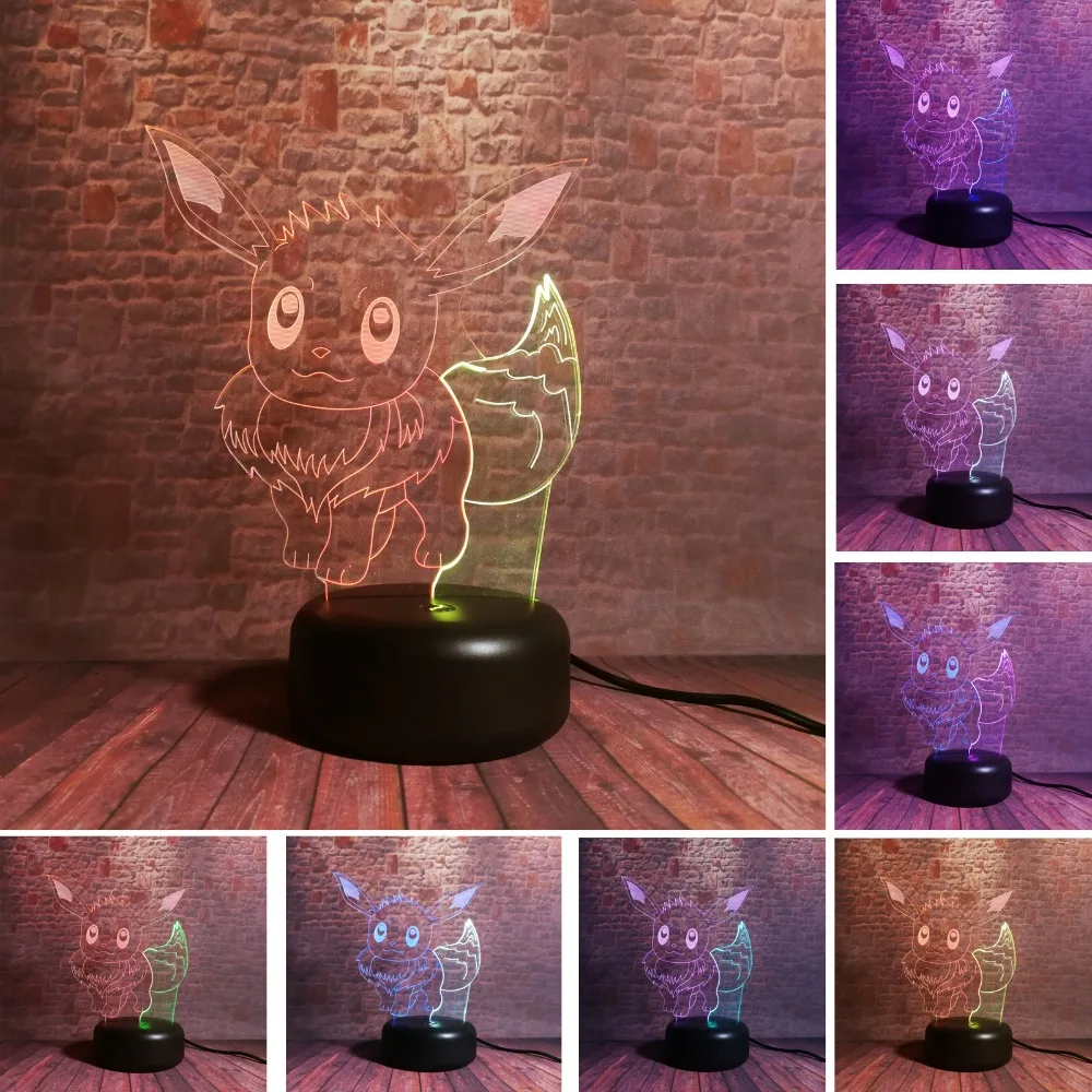 Покемон го 3D фигурка Umbreon Pokeball Bulbasaur Fire Dragon Valor Mystic 7 цветов Изменение ночник детские подарки