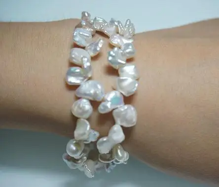 Белый браслет Keshi с жемчугом изящный пресноводным 7-11 мм Модный женский подарок