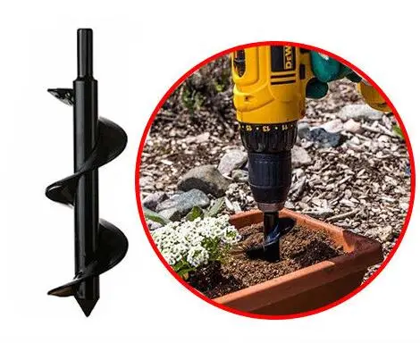 

Garden Grass Plug Plant Flower Bulb Auger 3" x 10" Inch Rapid Planter - Post or Umbrella Hole Digger for Hex Drive Drill