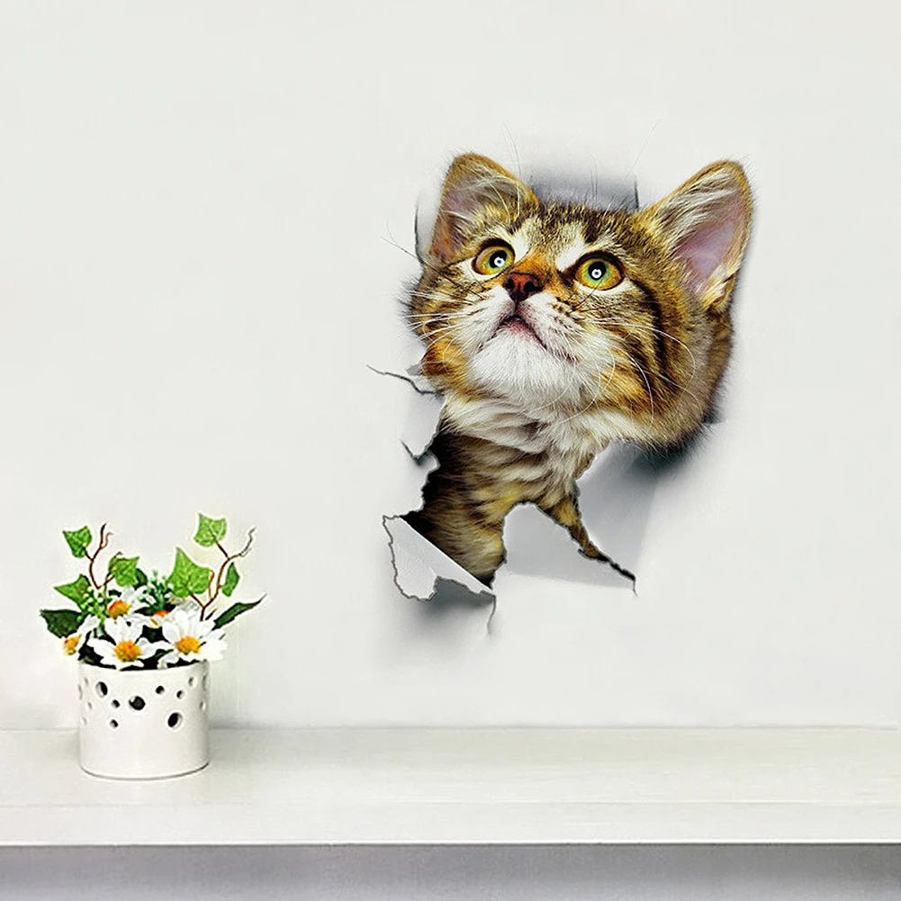 3D картина с отверстиями яркая фотография ванной комнаты туалета наклейки