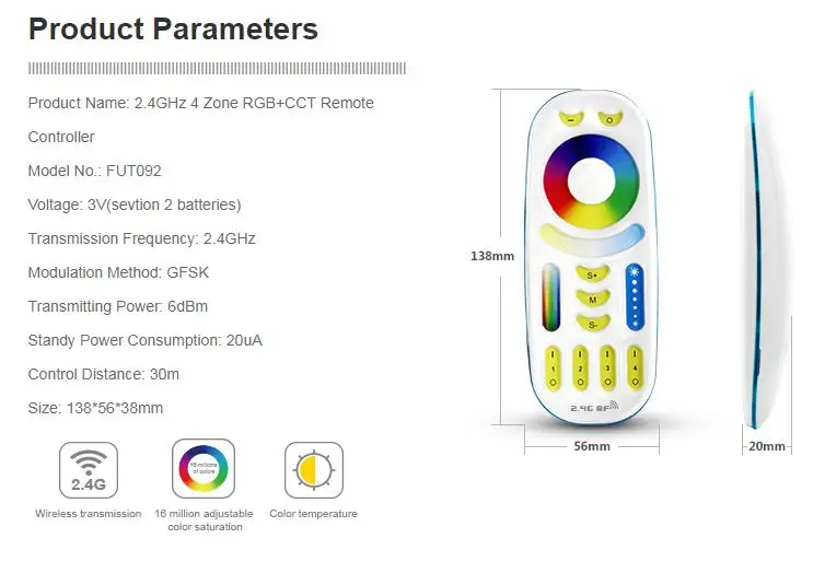 Milight FUT068 6 Вт Светодиодный светильник AC100-240V с регулируемой яркостью RGB+ CCT Встраиваемый светодиодный панельный светильник совместимый FUT092 пульт дистанционного управления wifi приложение