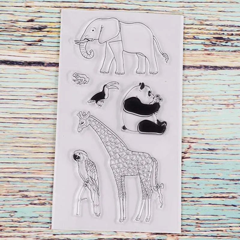 Прозрачный штамп Zoo animals для скрапбукинга DIY/изготовление карт/набор штампов