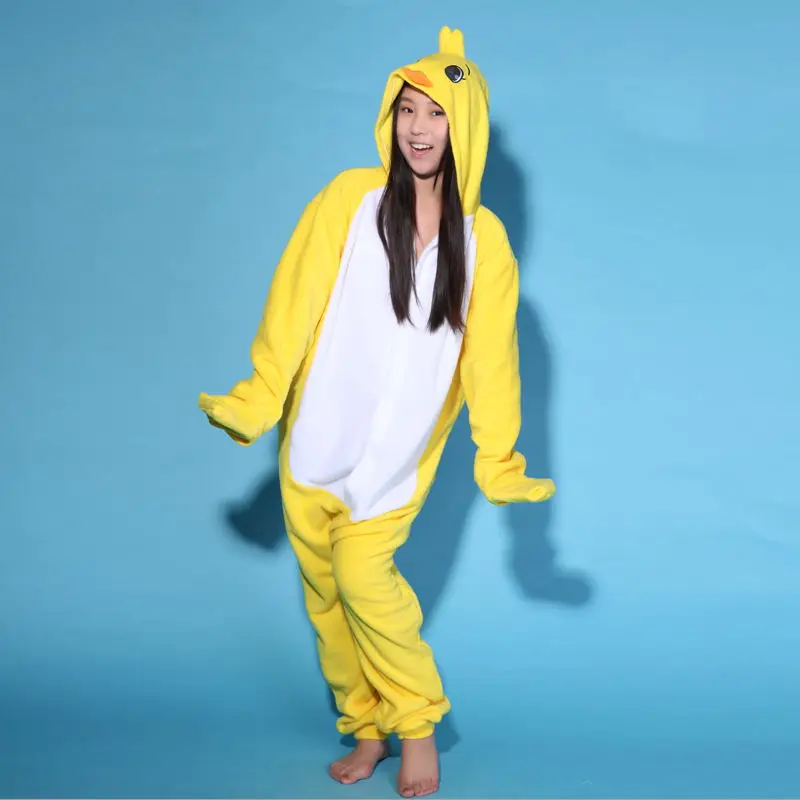 Новинка для взрослых унисекс животное маленькая Желтая курица петух Cos Onesie