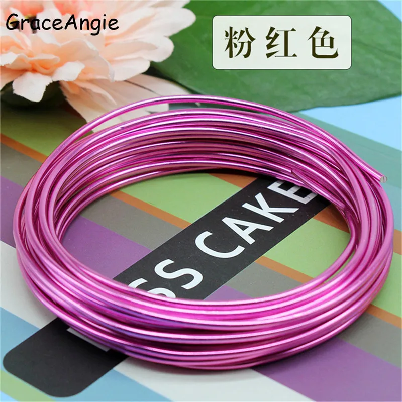 Оптовая продажа 5 метров 2 мм круглый позолоченный алюминий Craft флористика