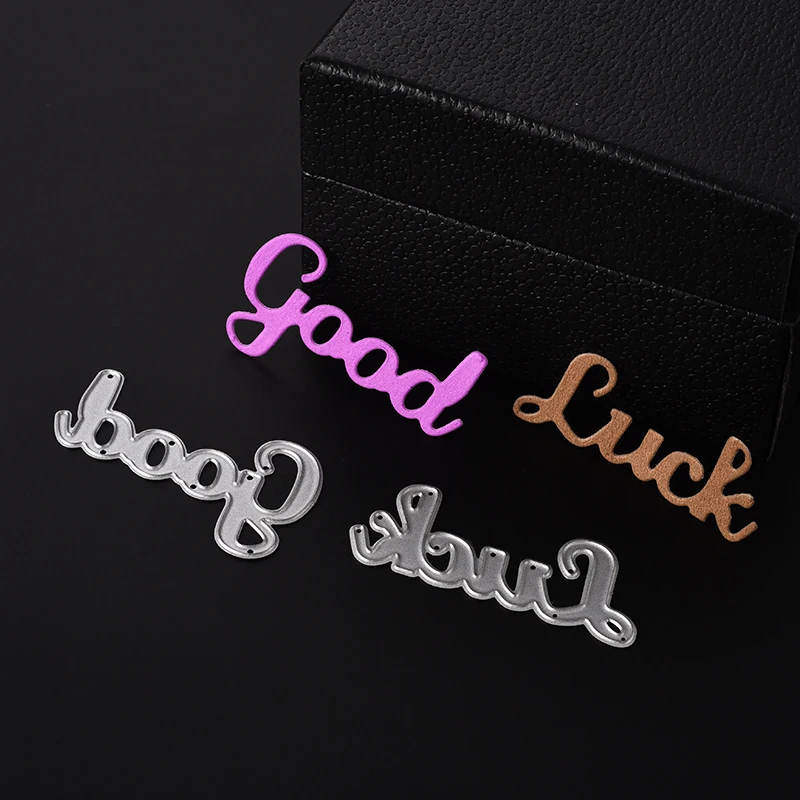 Новинка 2 шт. металлическая высечка с надписью Good Luck от ABOOM индивидуальный дизайн