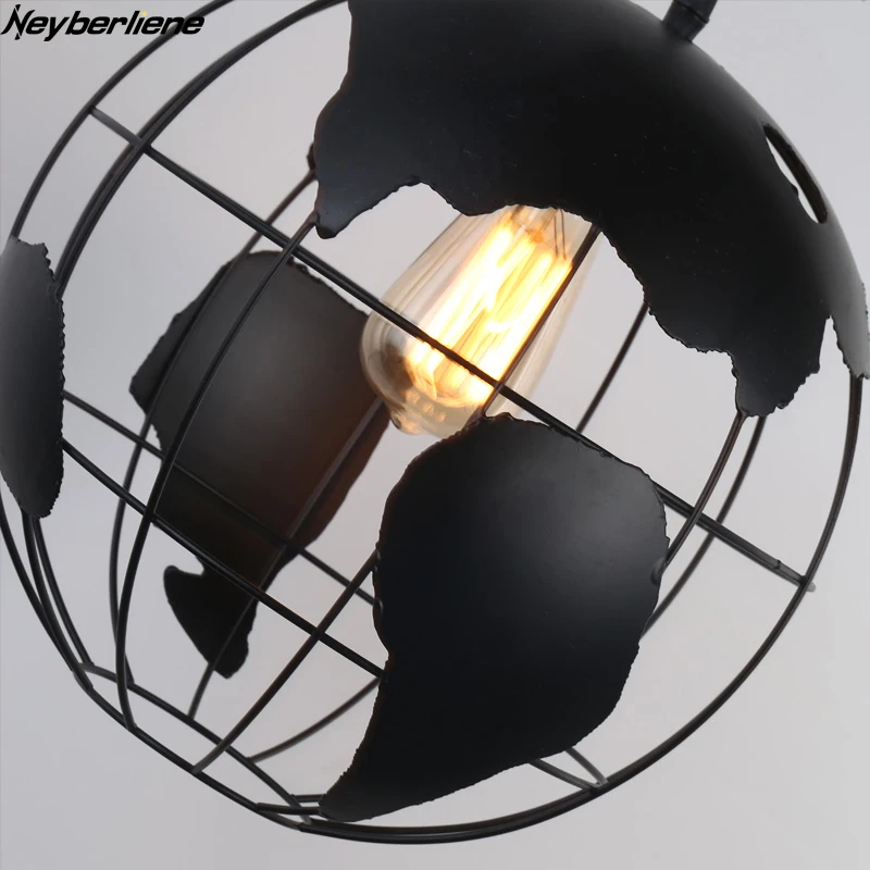 

Earth Pendent Lights Hangle Lamp Vintage Light Fixture LED Industrial Hanging Lighting For Home Deco Kitchen Dining Room Loft