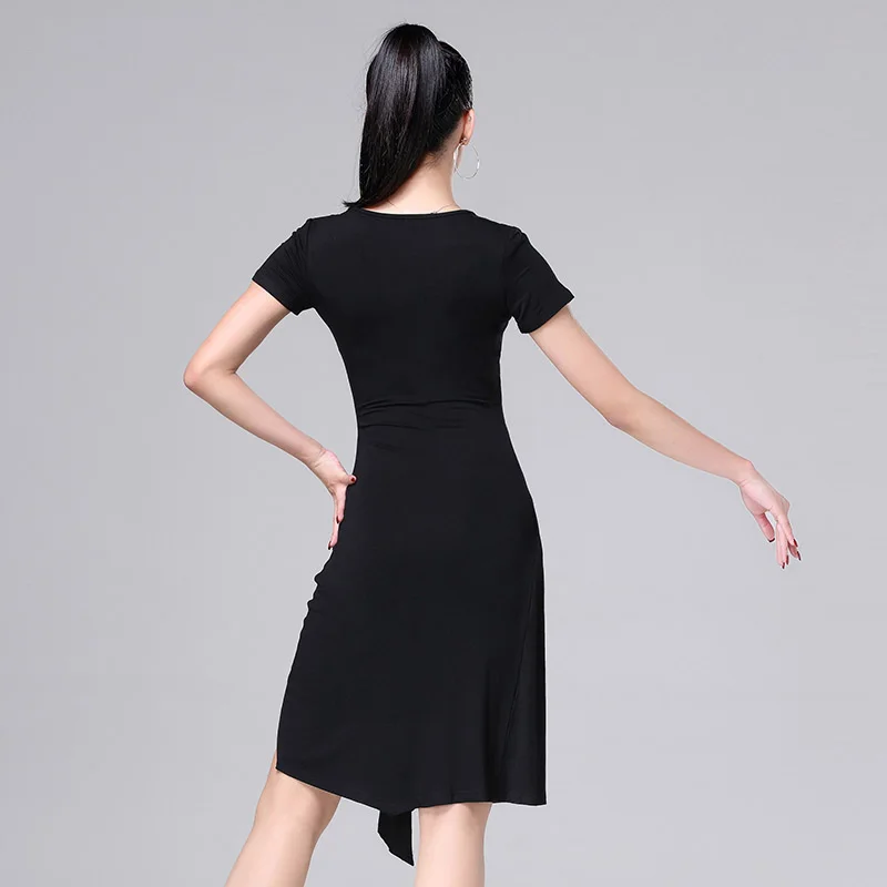 

2019 New Sale Latin Dance Dress Training Performance Rumb Clothes Irregularity One-Piece Dress Design Female Adults Woman MD8136