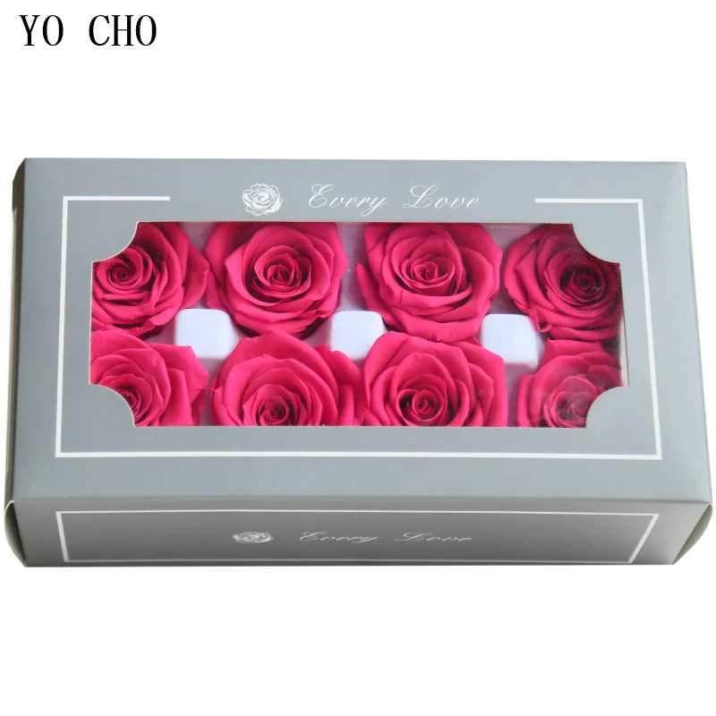 Подарочная коробка YO CHO 8 шт. сохраняемые розы День Святого Валентина бессмертная