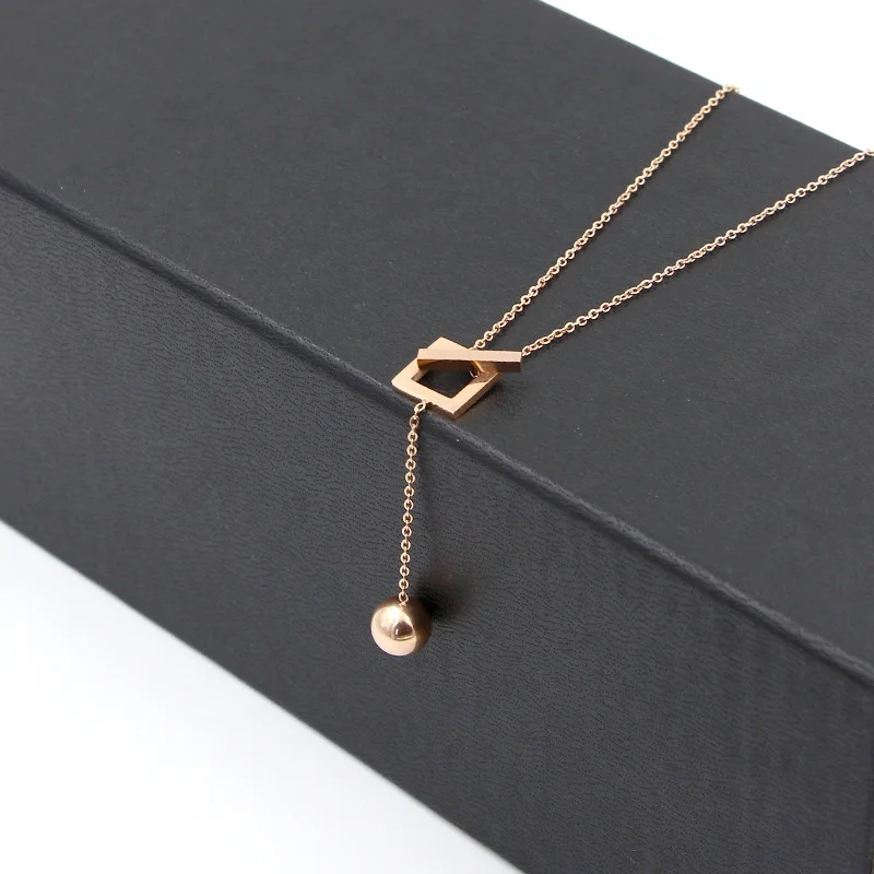 Ожерелье Martick квадратное ожерелье с подвеской из нержавеющей стали розовое