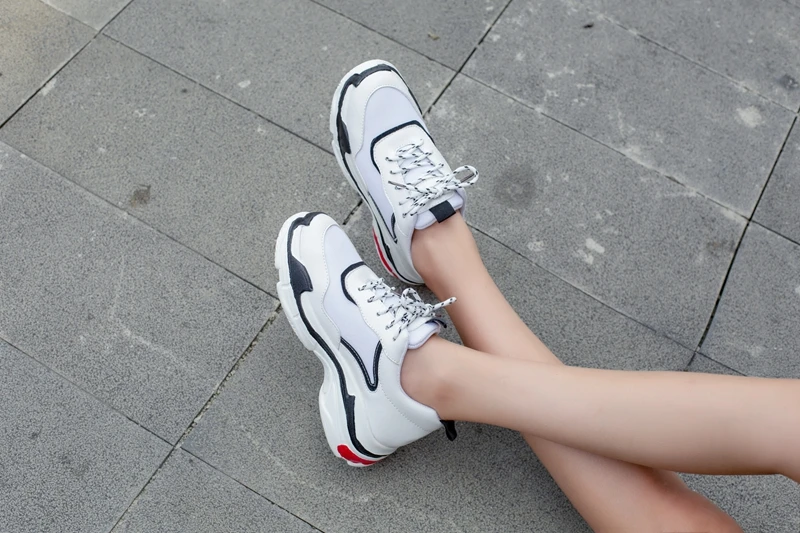 ASILETO Женская Вулканизированная обувь на шнуровке Платформа женские кроссовки