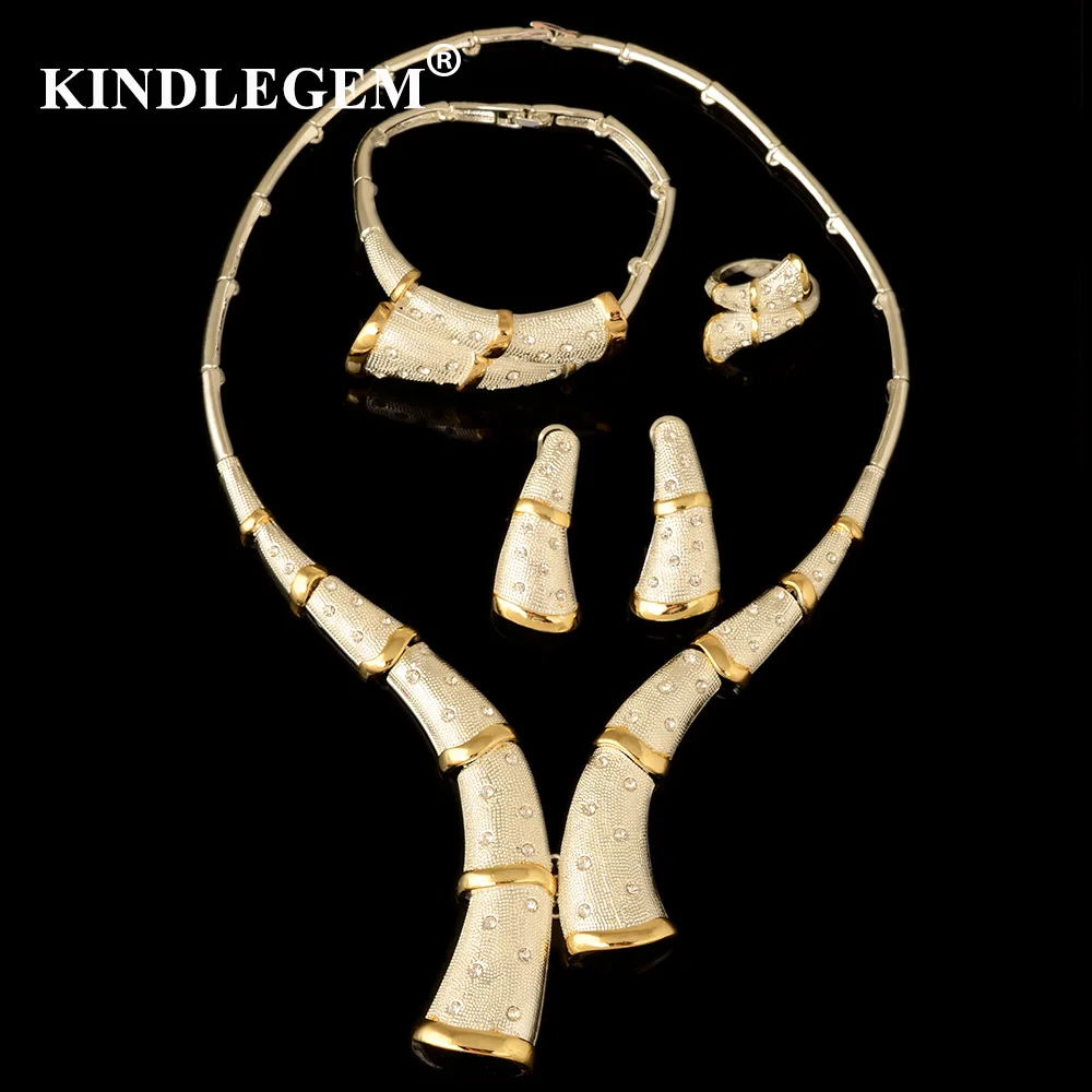 Модный комплект ювелирных изделий в Дубае геометрические серебристые золотые