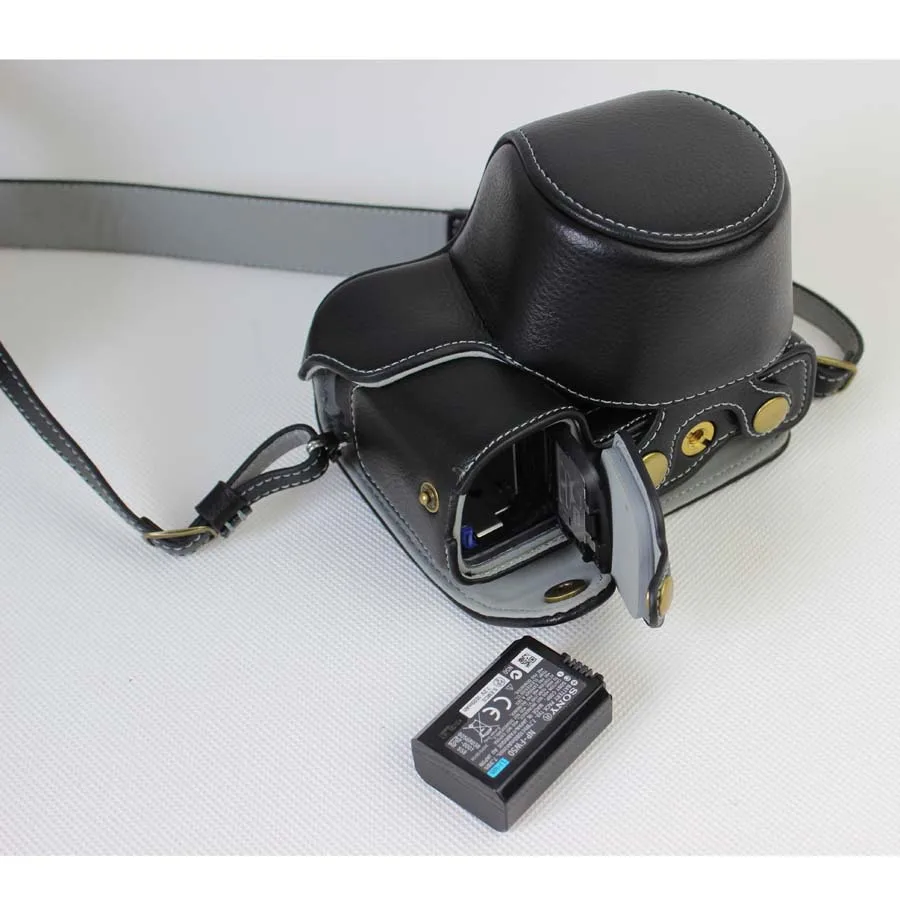 Роскошный Фабричный чехол для камеры из натуральной кожи с ремешком sony Alpha A6000 A6300