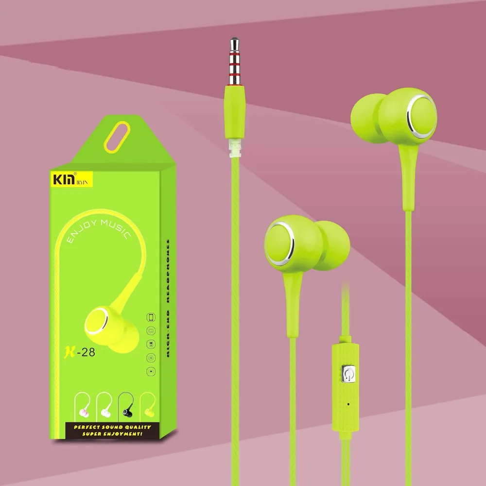 Проводные наушники In-Ear 3 5 мм с микрофоном для спортивной музыки стерео бас