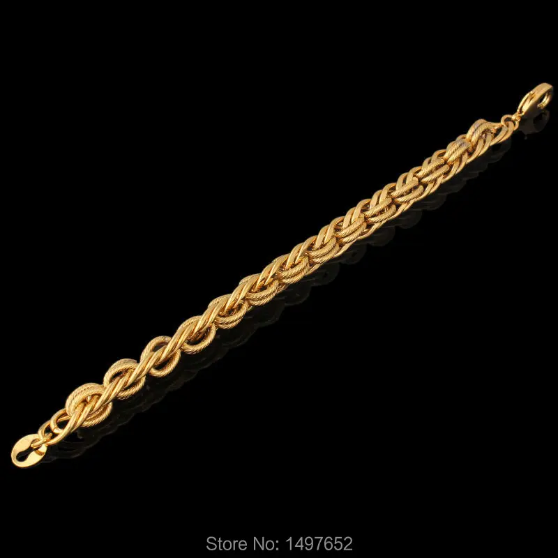Новые модные круглые браслеты на цепочке и звеньях золотого цвета 18 карат модный