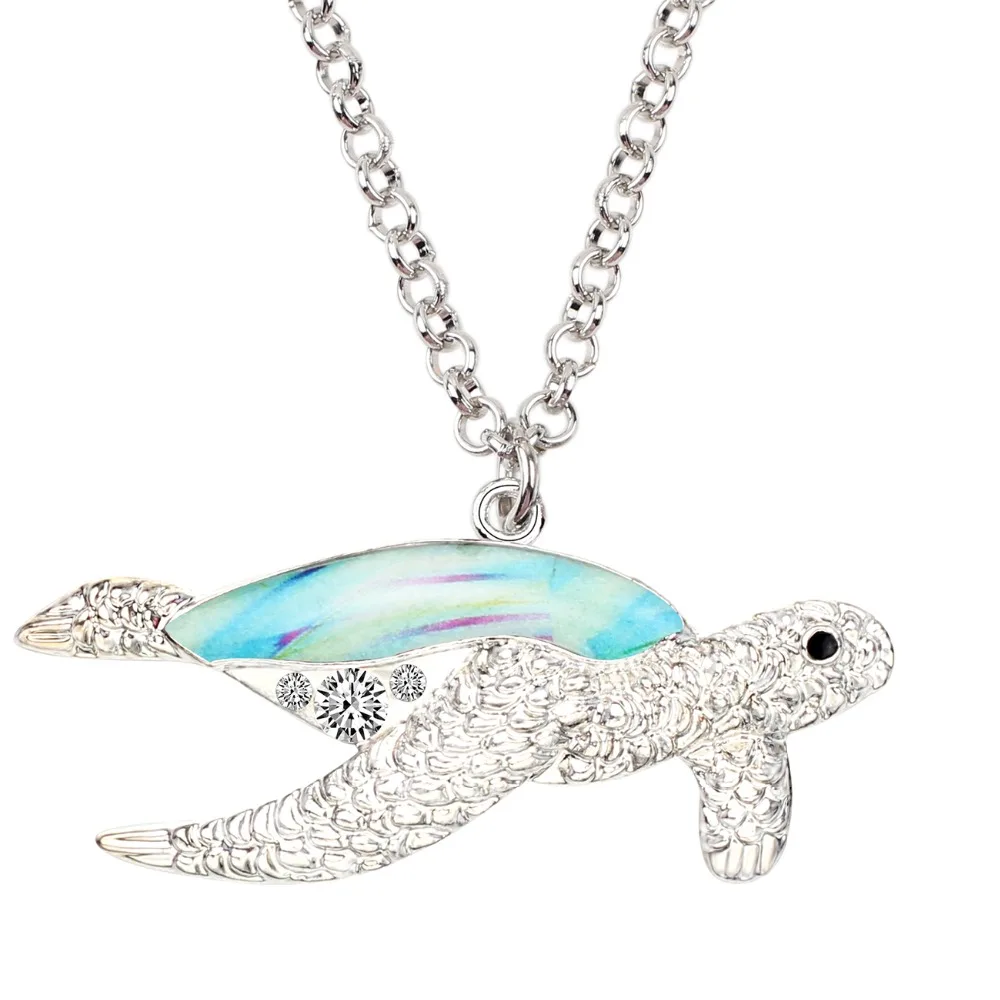 Ожерелье женское из эмалированного сплава с кулоном в виде морской черепахи |