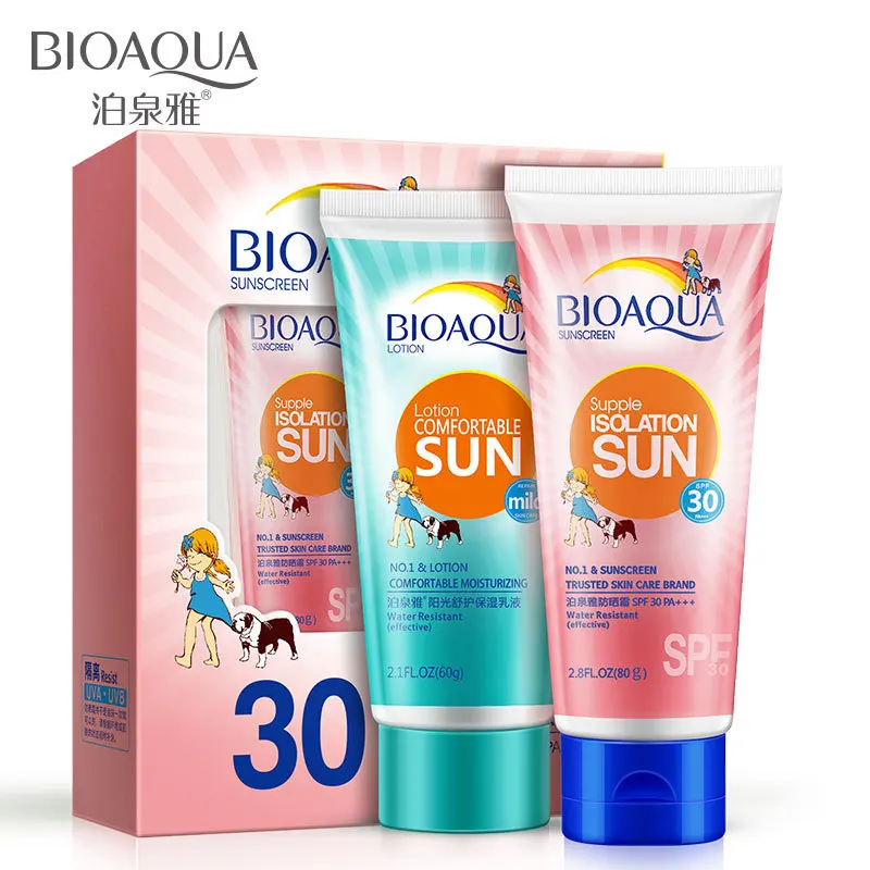Bioaqua 2pcs Sun Cream Moisturizing UV Radiation Protection Face Sunscreen Sunblock Lotion SPF30+ | Красота и здоровье