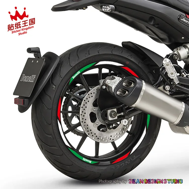 

1 Set For Benelli BN 300 600 Leoncino 500 800 TNT899 1130R Cafe Racer Wheel Stickers Reflective Waterproof Rim Motorcycle Decals