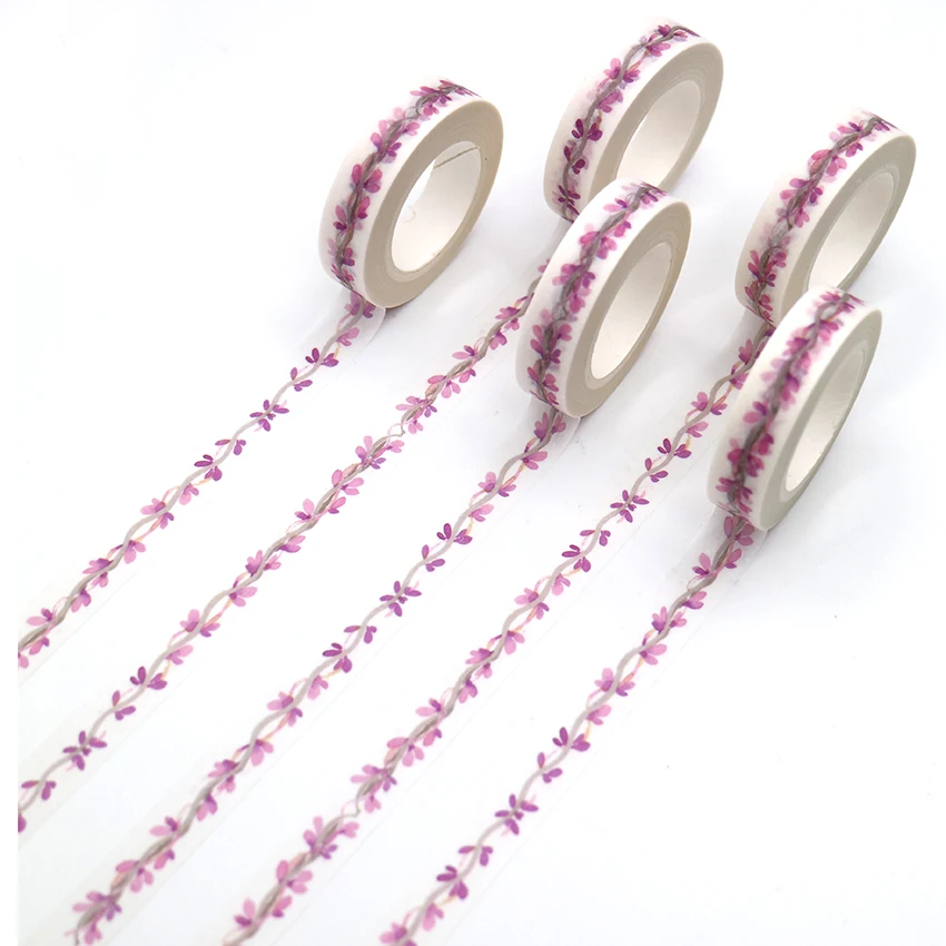 

1 PCS Purple Branch Pattern Washi Tape Pastel Decorative Adhesive Masking Paper Tapes 10m*10mm