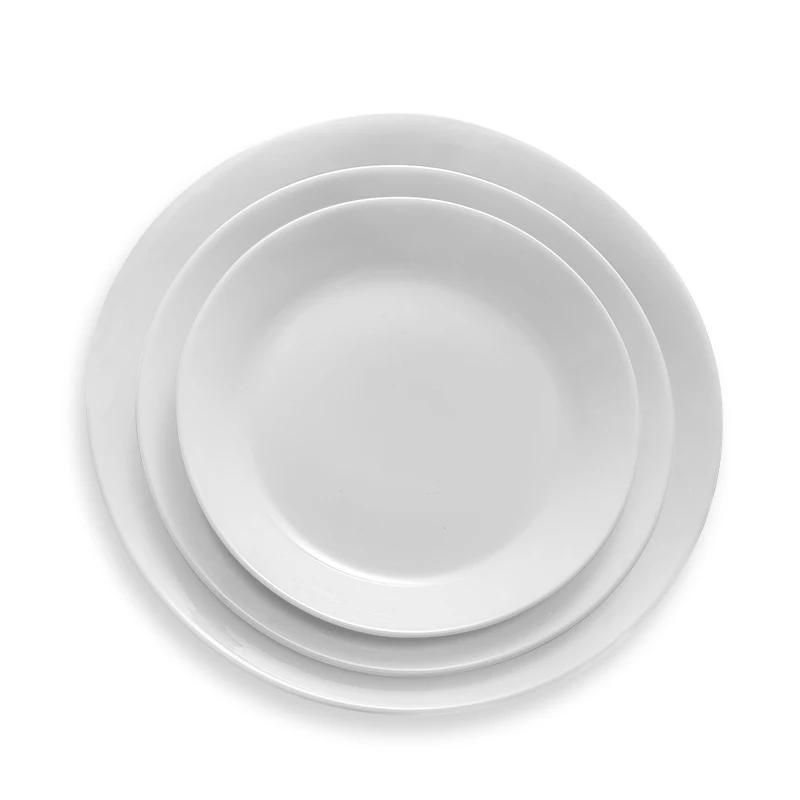 Белые опаловые стеклянные фарфоровые плоские тарелки обеденные блюда посуда