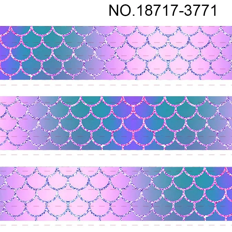 10yards - different sizes Fish scale printed grosgrain ribbon -gradient color fish design | Дом и сад