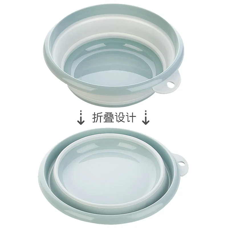 Folding washbasin children's home travel plastic portable compression basin thickening | Дом и сад