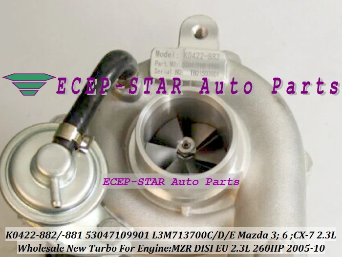 Φ K0422 882 881 53047109901 L3M713700C L3M713700D E Turbo для Mazda 3 6 K0422-882 2005-10 2.3L MZR DISI EU 260HP | Автомобили и