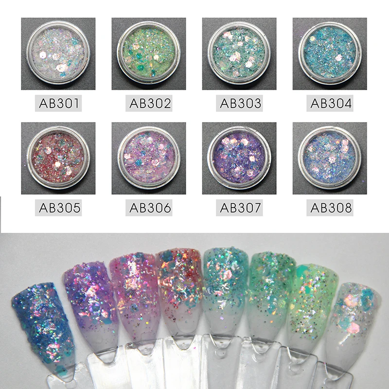 Шейкер для украшения ногтей Verniton блестящий Хамелеон волшебное зеркало смены