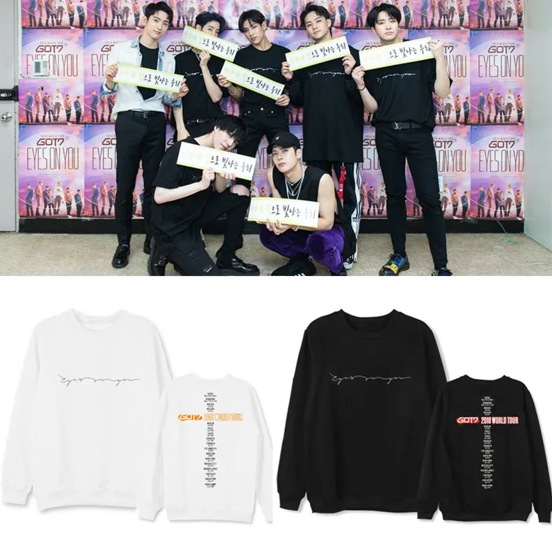 GOT7 concert 2018 World tour EYES ON YOU альбом тот же абзац костюм с круглым вырезом для мужчин и