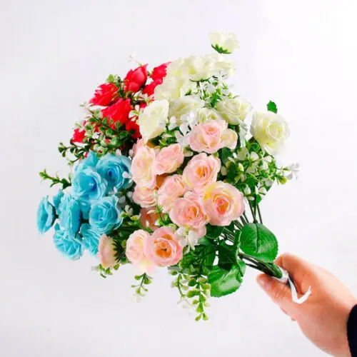 US 2 букет искусственных мини цветов красная роза шелковые искусственные