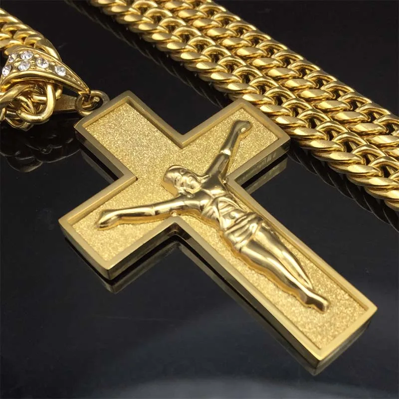 Подвеска witaya 361L из нержавеющей стали золотого цвета с кристаллом Jesus Cross Мужская