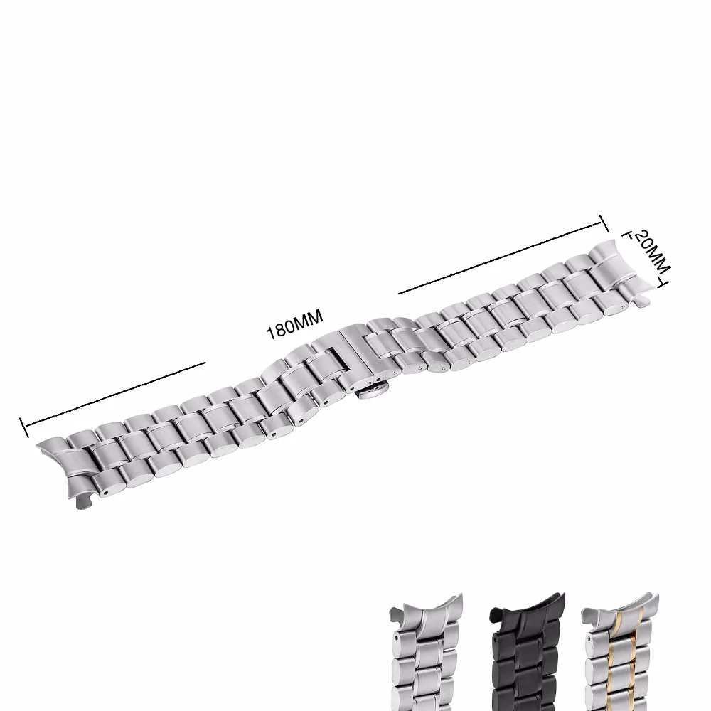Серебряный ремешок из нержавеющей стали для мужчин t 18 20 22 24 мм Топ бренд наручные