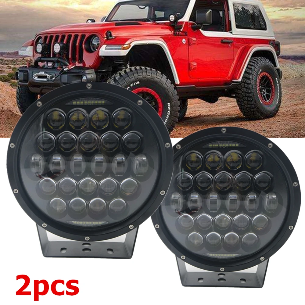 

2pc Car 300W 9inch 12V Led Driving Work Light White DRL Hi Low Beam For Offroad Truck Boat 4WD SUV ATV 4X4 External Lights