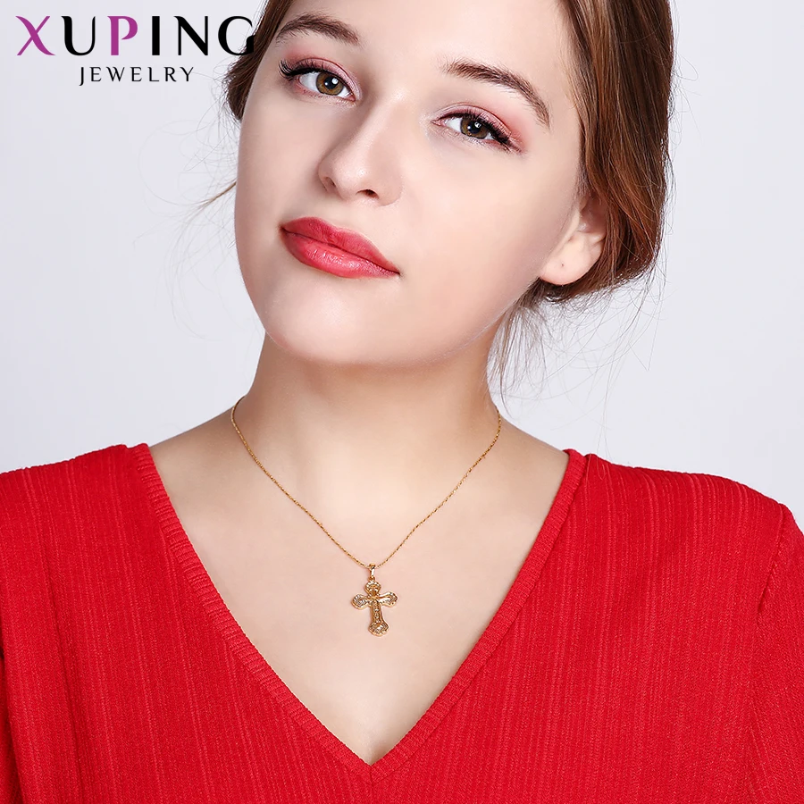Xuping Jesus Seris Cross модный Европейский стиль позолоченный кулон для женщин массивные