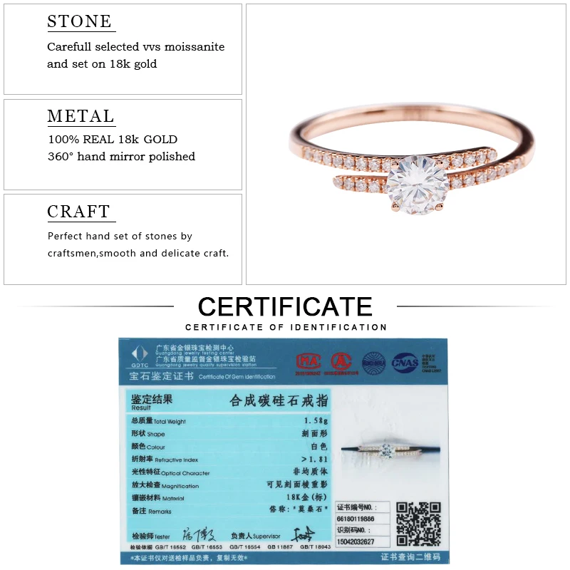 EDI Разделение дизайн натуральная кожа 14K покрыто розовым золотом кольцо с алмазом