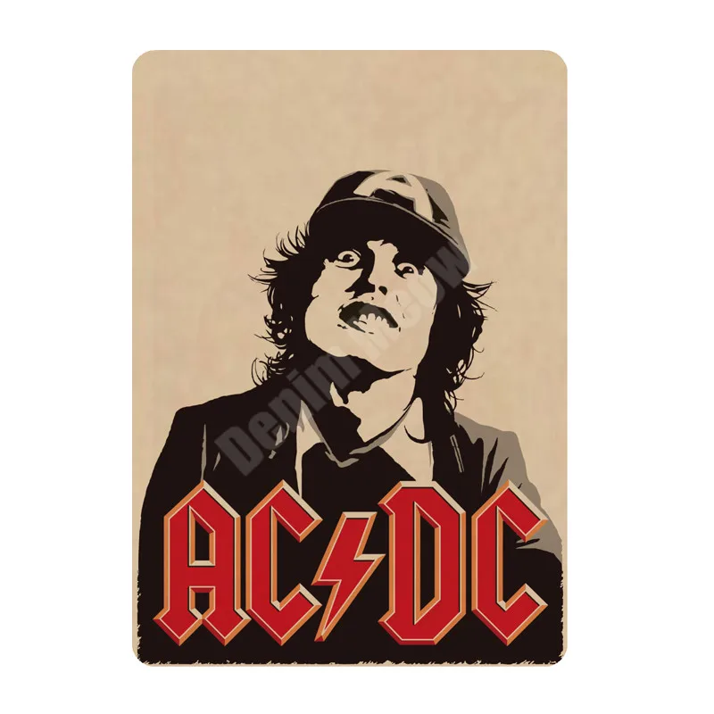 J 20x30 см ACDC винтажные металлические жестяные вывески для бара, кафе, паба, казино, домашний декор, тарелки в стиле ретро, музыкальная доска, художественный плакат, рок наклейки на стену N264 - Цвет: J