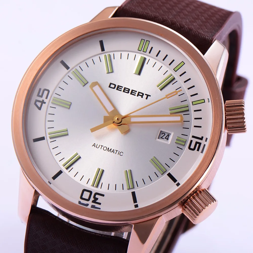 44 5 мм белые часы с циферблатом reloj hombre 2018 роскошные Брендовые мужские резиновыми