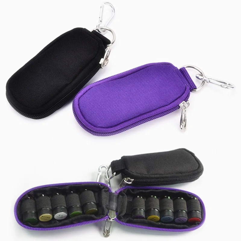 

10 Bottles Essential Oil Storage Case Bag Carrying Portable Pouch Bag Zip Lock Organizer for 2ml Rollers Bottle