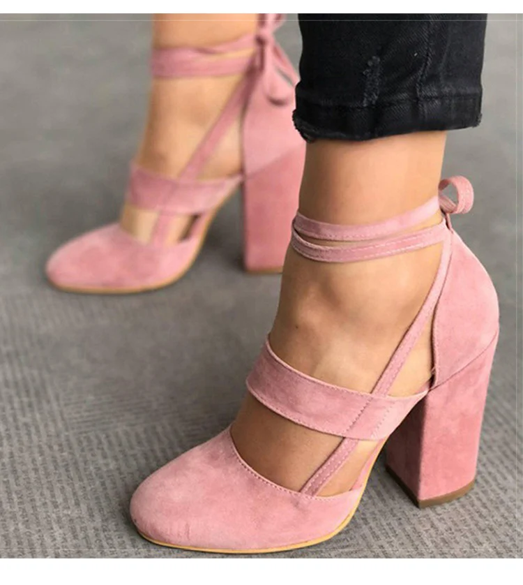 Женские туфли-лодочки; женская обувь на каблуке; Chaussures Femme; летние туфли-гладиаторы на высоком каблуке для вечеринки; свадебные туфли; женская обувь на толстом каблуке; большие размеры 35-43