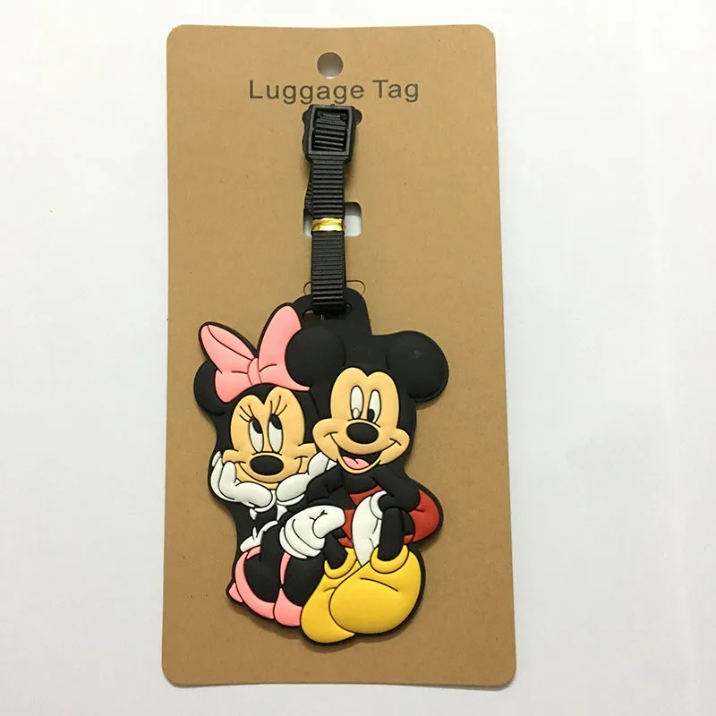 6 Disney мультфильм забор для детей Микки Маус чемодан ID адрес держатель багажные таблички на багаж переносная бирка путешествия багаж ПВХ бирка - Цвет: 6