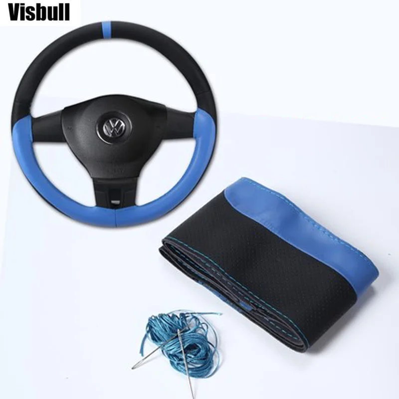 Visbullr чехол рулевого колеса автомобиля из искусственной кожи/DIY оплетка руля авто