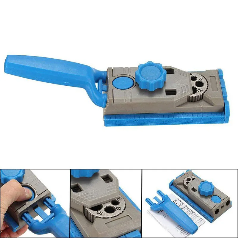 

2-in-1 Hole Drill Round Tenon Locator with Scale Marking Woodworking Joining Tackle MC889