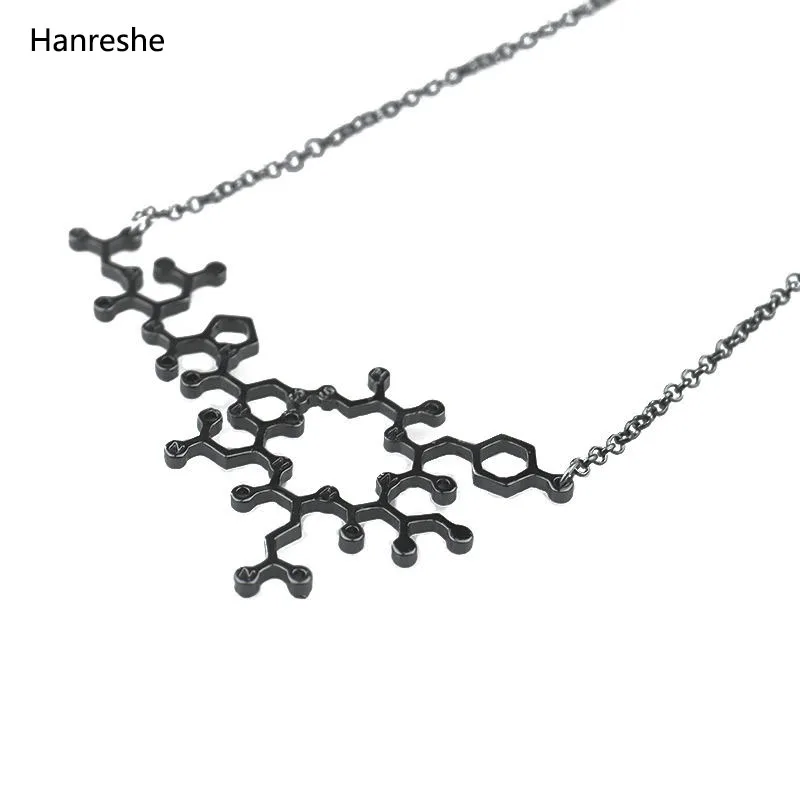 HANRESHE Ожерелье Подвески молекула науки химическая память Золотое колье ожерелье