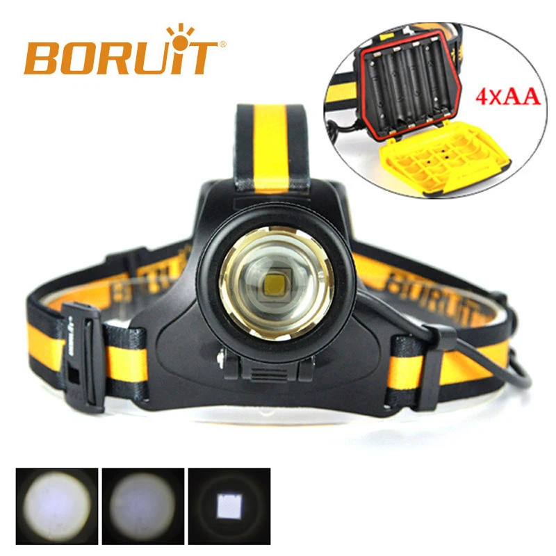 

BORUIT B18 5000LM Zoomable XM-L L2 LED Headlamp 4 Modes Headlight Hunting Torch SOS Ultralight Fishing hunting