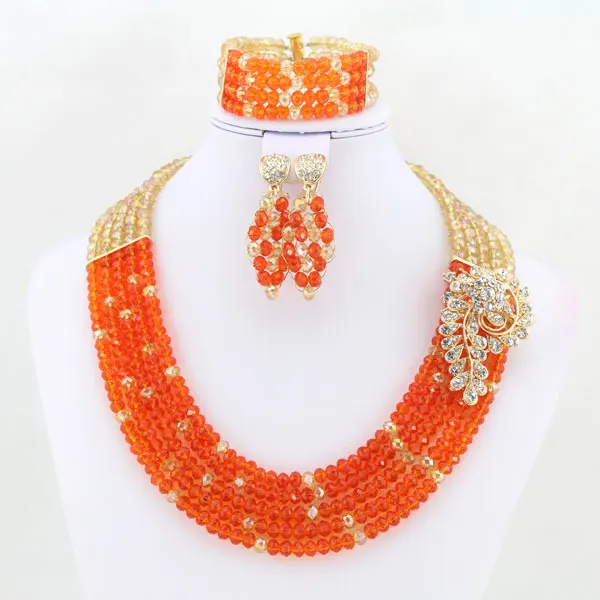 Мода royal orange свадебные заявление кристалл колье 2017 новый дизайн женский костюм