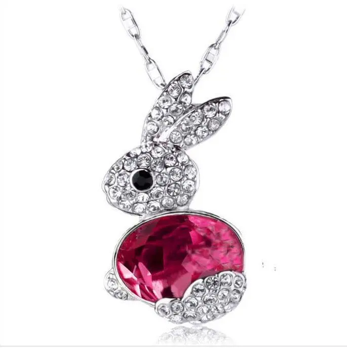 2013 Новое прибытие Горячая продажа красный Briliant кристалл ожерелье кролик N286|necklace