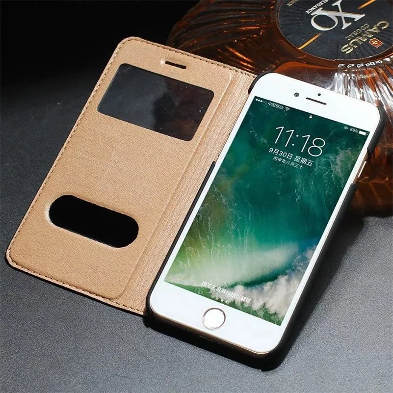 Чехлы для iPhone 7 чехол из натуральной воловьей кожи с окошком откидная сумка|for